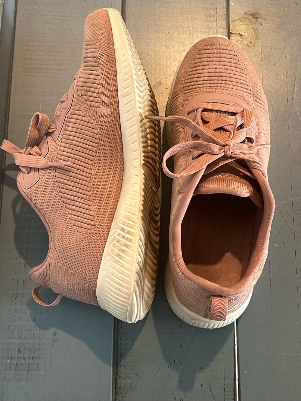 Sketchers Wide Fit  Size 8 Slip-On Knit Sneakers - Dusty Rose